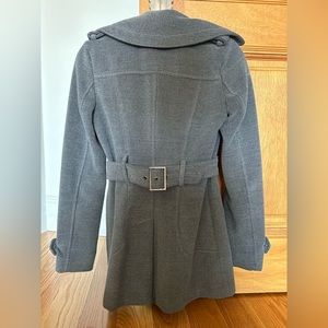 BCBG grey pea coat with wide collar